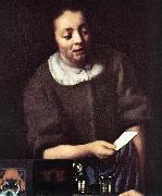 VERMEER VAN DELFT, Jan Lady with Her Maidservant Holding a Letter (detail)er oil painting picture wholesale